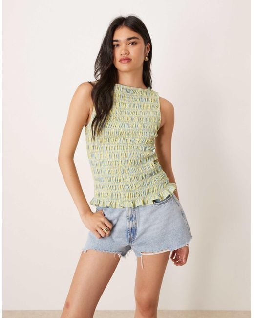 Amy Lynn Green Cher Shirred Top