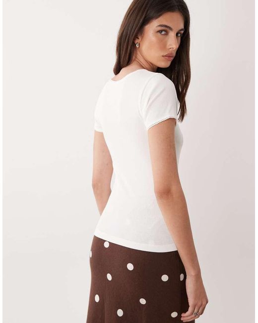 Jdy White Scoop Neck T-shirt