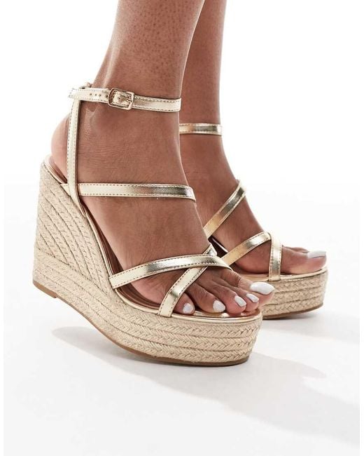 New Look Natural Strappy Wedge Espadrilles
