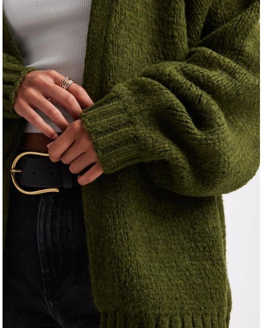 ASOS Green Chunky Oversized Edge To Edge Cardigan