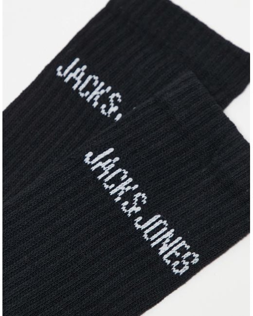 Jack & Jones Metallic 5 Pack Ribbed Logo Socks for men