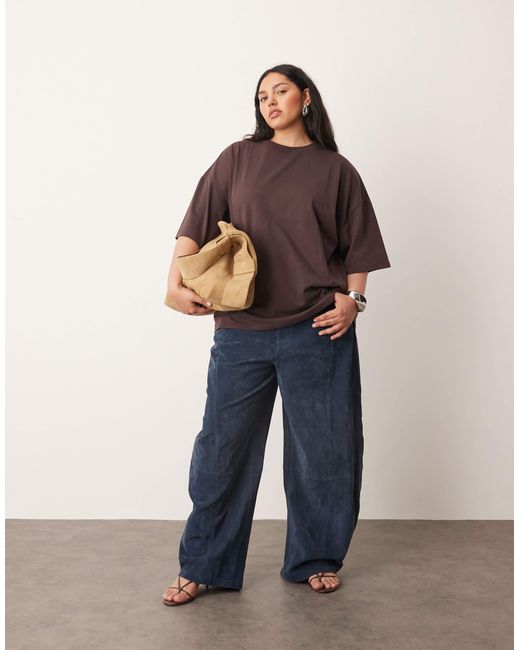 Curve - t-shirt oversize en tissu épais ARRANGE en coloris Brown