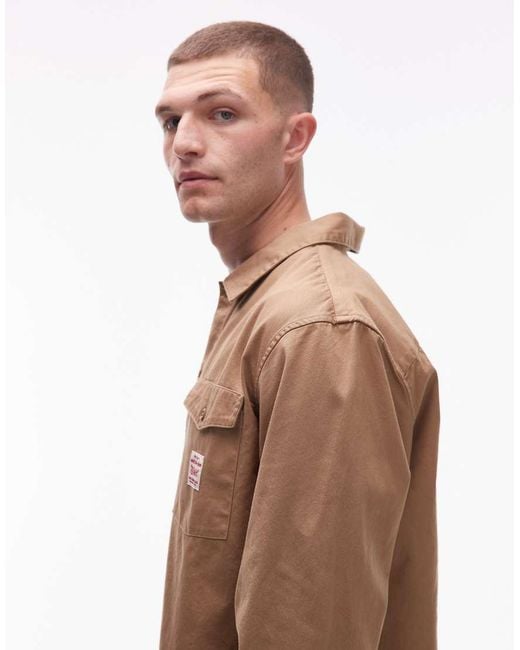 Levi's Natural Workwear Capsule Label Logo Twill Worker Shirt for men