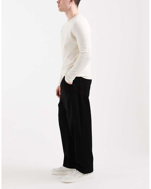 ASOS White Relaxed Tapered Jeans for men