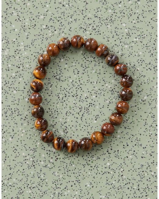 FADED FUTURE Black Beaded Bracelet for men