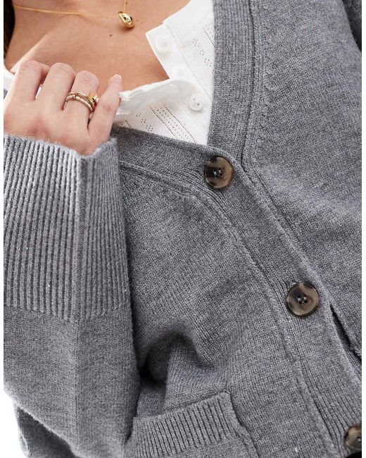 Cotton On Gray Cotton On Lux V Neck Pocket Cardigan