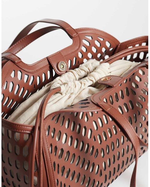 ASOS Brown Laser Cut Tote Bag
