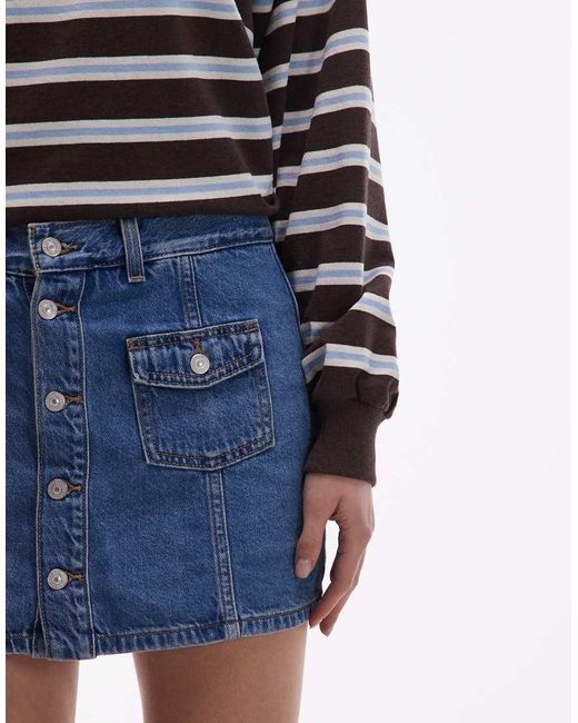 Levi's Blue Button Front Denim Skort
