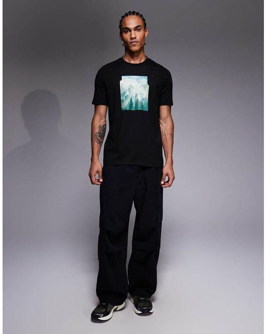 Boss Gray Cover Chest Print T-Shirt for men