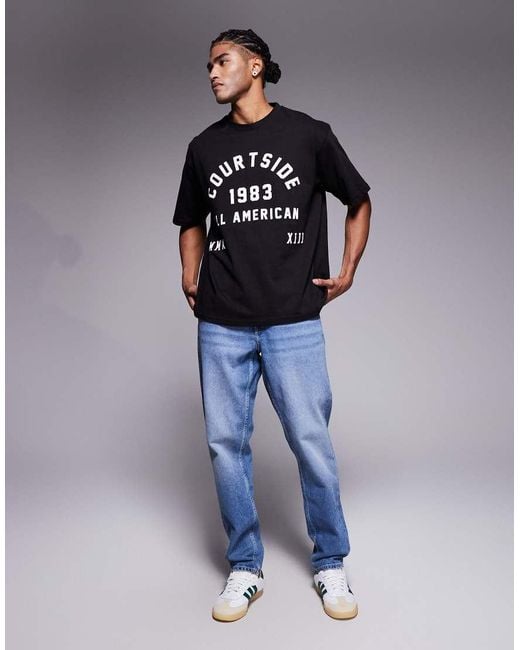 Courtside Gray Oversized T-Shirt for men