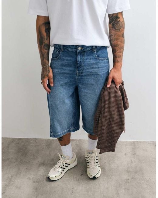 ASOS White Longer Length Denim Jorts for men