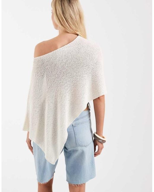 ASOS White Knitted Slub Cape