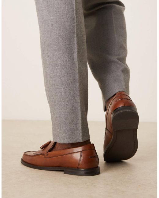 ASOS Brown Penny Loafers With Tassle for men