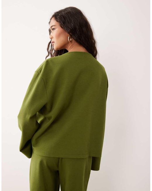ASOS Oversized Top Met Strikdetail En Interlock-Naden in het Green