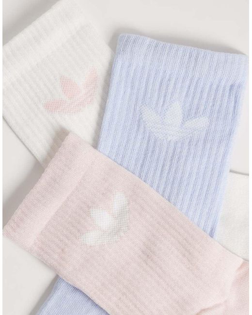 Adidas Originals Natural 3 Pack Trefoil Crew Socks