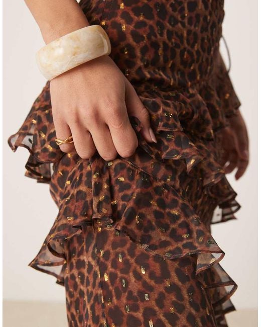ANAYA Natural Leopard Print Maxi Skirt