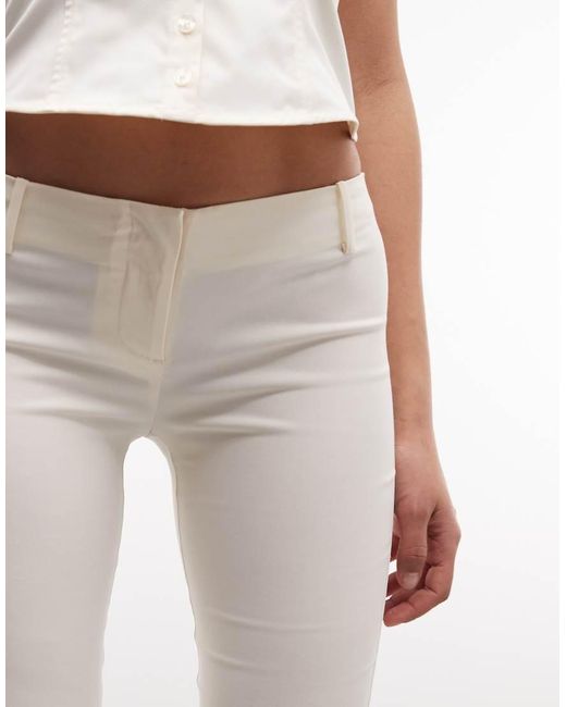 Monki White Ruffle Capri Pants