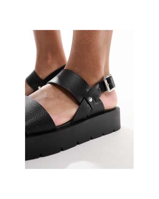 Schuh Black Tayla Double Strap Slingback Sandals