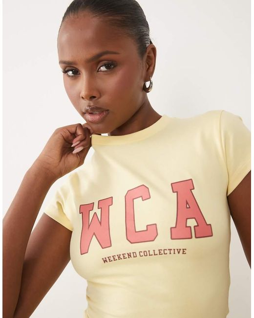 ASOS Natural Weekend Collective Icon Baby Tee With Wca Graphic
