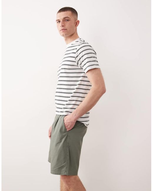 Only & Sons Natural Loose Fit Pleated Shorts for men