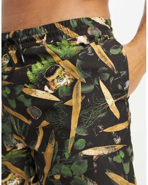 Carhartt Black Slater Print Swim Shorts for men