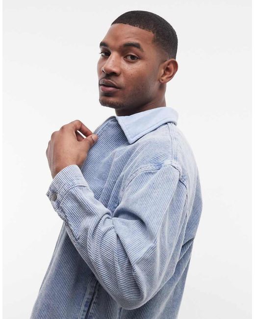 Liquor N Poker Blue Corduroy Jacket With Contrast Collar Co-ord for men