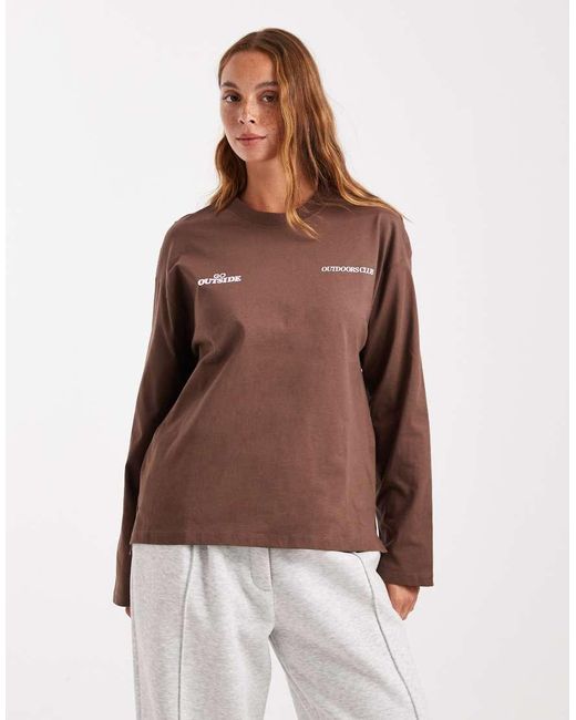 Cotton On Brown Long Sleeve Classic Crew