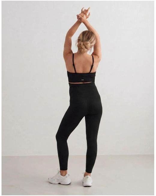 Aim'n Black Ribbed Seamless Maternity Tights