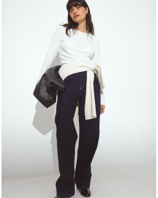 NA-KD White Straight High Waist Jeans