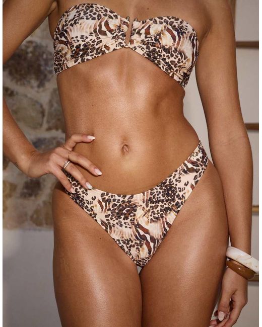 South Beach Brown X Sasha Corte-t High Leg Bikini Bottoms