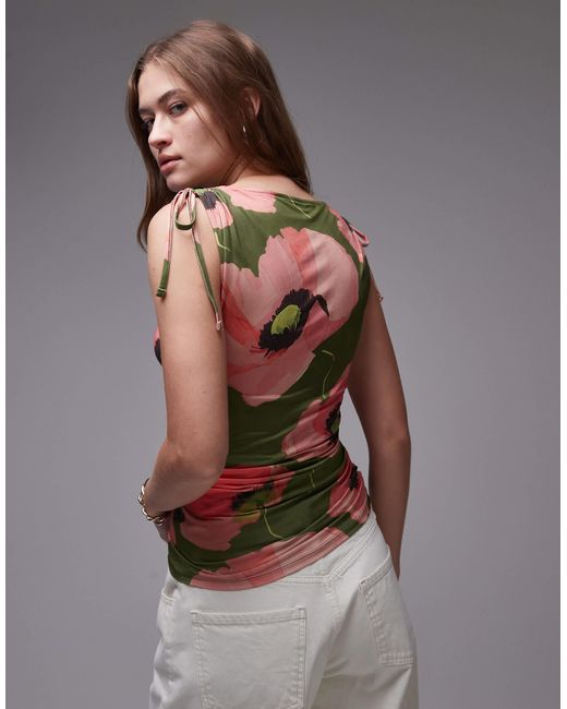 TOPSHOP Brown – tanktop aus mikrofaser