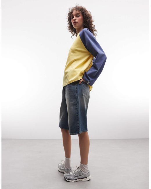 Collusion Yellow Raglan Branded Tee
