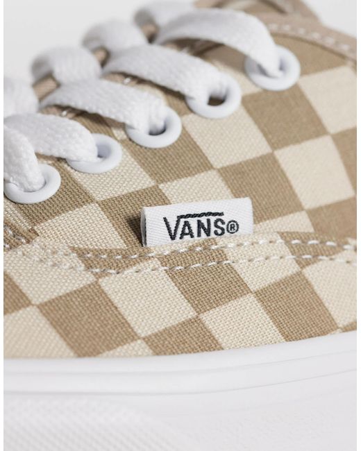 Vans White Authentic Checkerboard Aluminum Sneakers