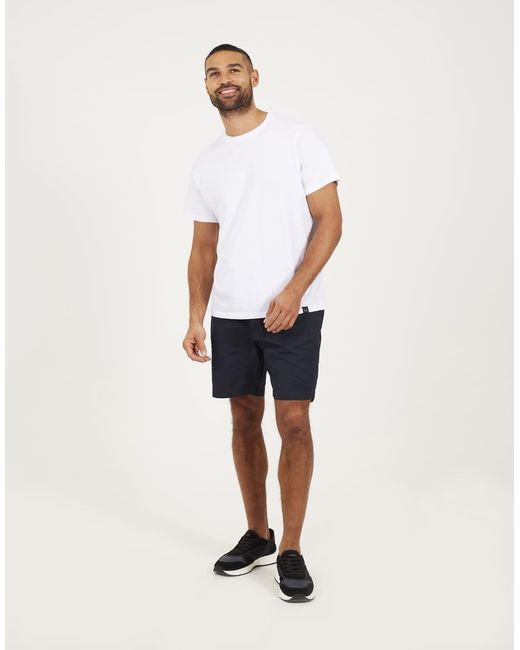 Brave Soul Blue Cotton Elasticated Waist Drawstring Shorts for men