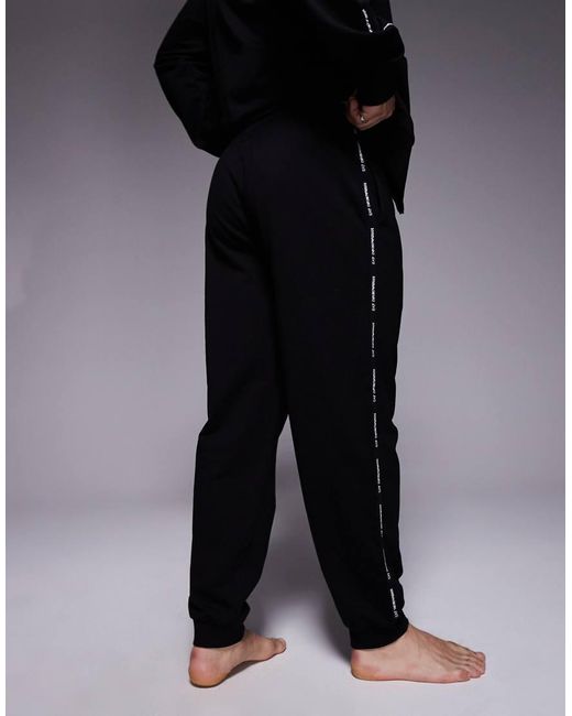 EA7 Blue Armani Cuffed joggers Co-ord With Logo Tape Detail for men