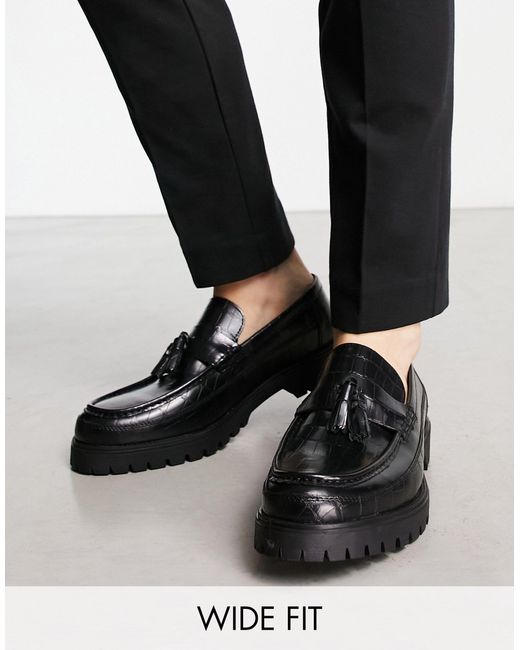 Red Tape Wide Fit Chunky Tassel Loafers 