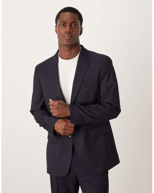 Mango Blue Slim Fit Blazer for men