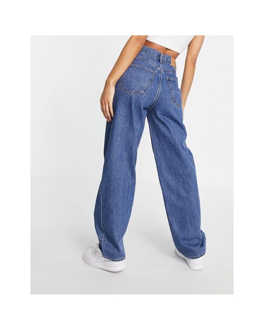 Weekday Rail Straight Leg 90s Jeans in Blue |