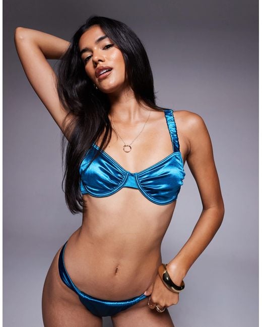 South Beach Blue Underwire Bikini Top