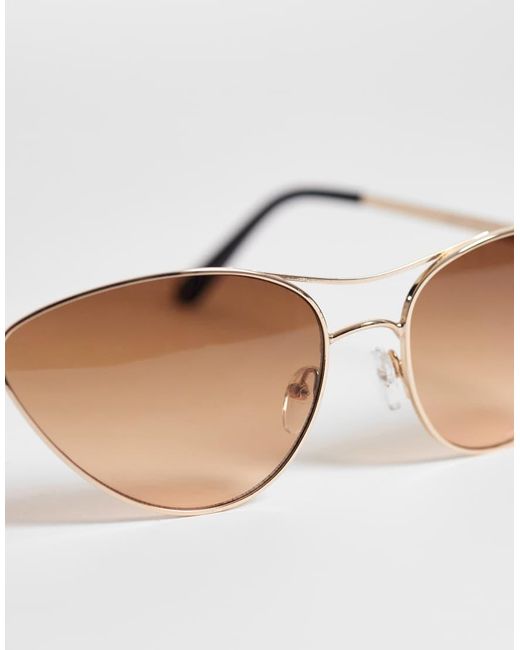 ASOS White Metal Cat Eye Sunglasses