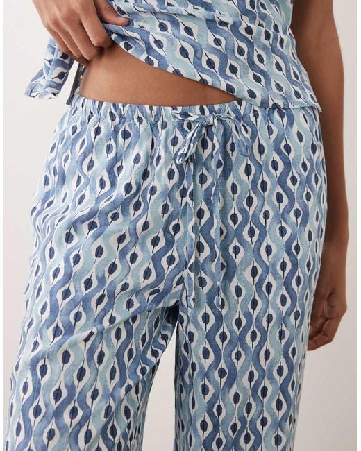 Mango Blue Teen Tie Waist Straight Trouser Co-Ord