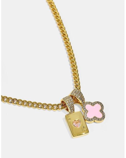CERNUCCI Metallic Motif & Gem Card 10Mm Necklace