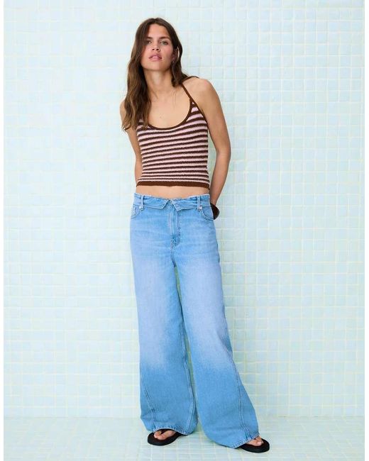 Bershka Green Halter Neck Knit Top