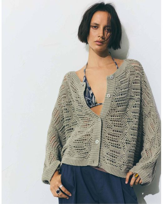 Pull&Bear Gray – strickjacke
