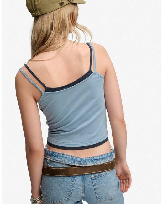 Bench x Superdry & Co Blue Fitted Cami Layer Vest