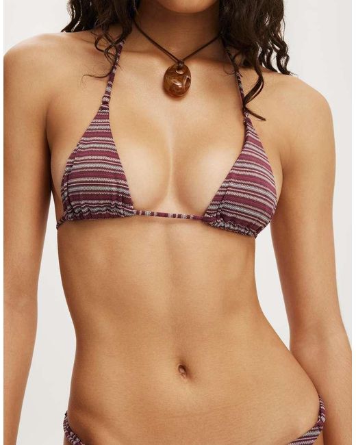 Cotton On Brown Micro String Triangle Bikini Top
