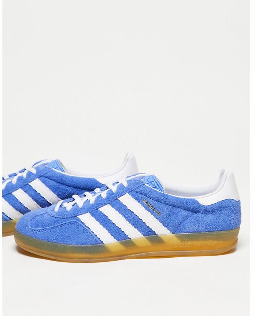 adidas Originals Gazelle Indoor Gum Sole Trainers in Blue Lyst