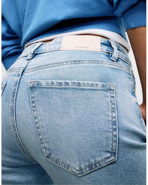 Stradivarius Blue D78 Cropped Flared Jeans