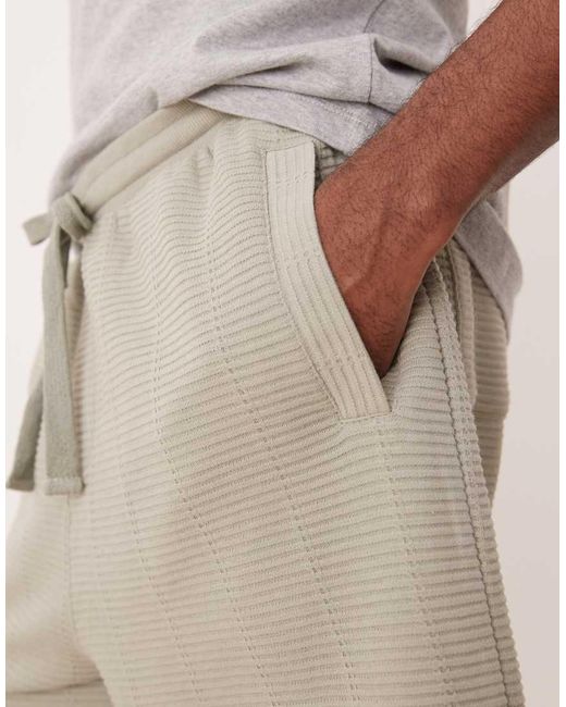Pantaloncini Oversize Grigi Testurizzati di ASOS in Natural da Uomo