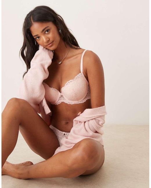 Boux Avenue Natural Billie Floral Lace Padded Balconette Bra